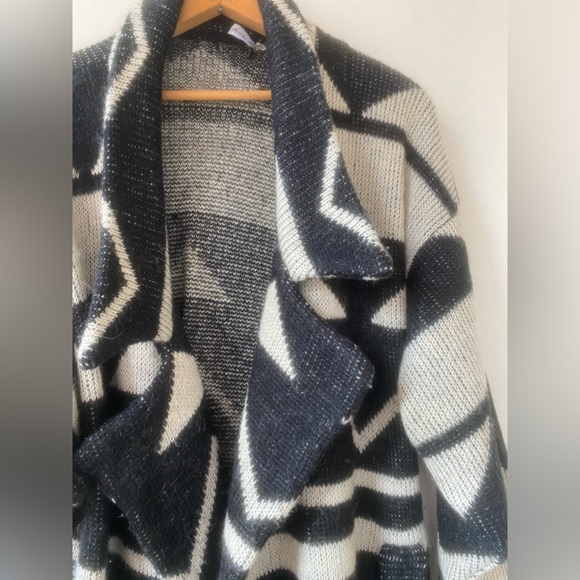 80s vintage i.b. diffusion heavy knit wool blend double breast sweater coat sz L - Picture 4 of 11